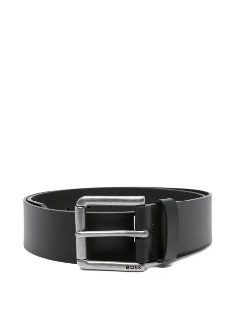 BOSS leather square-buckle belt