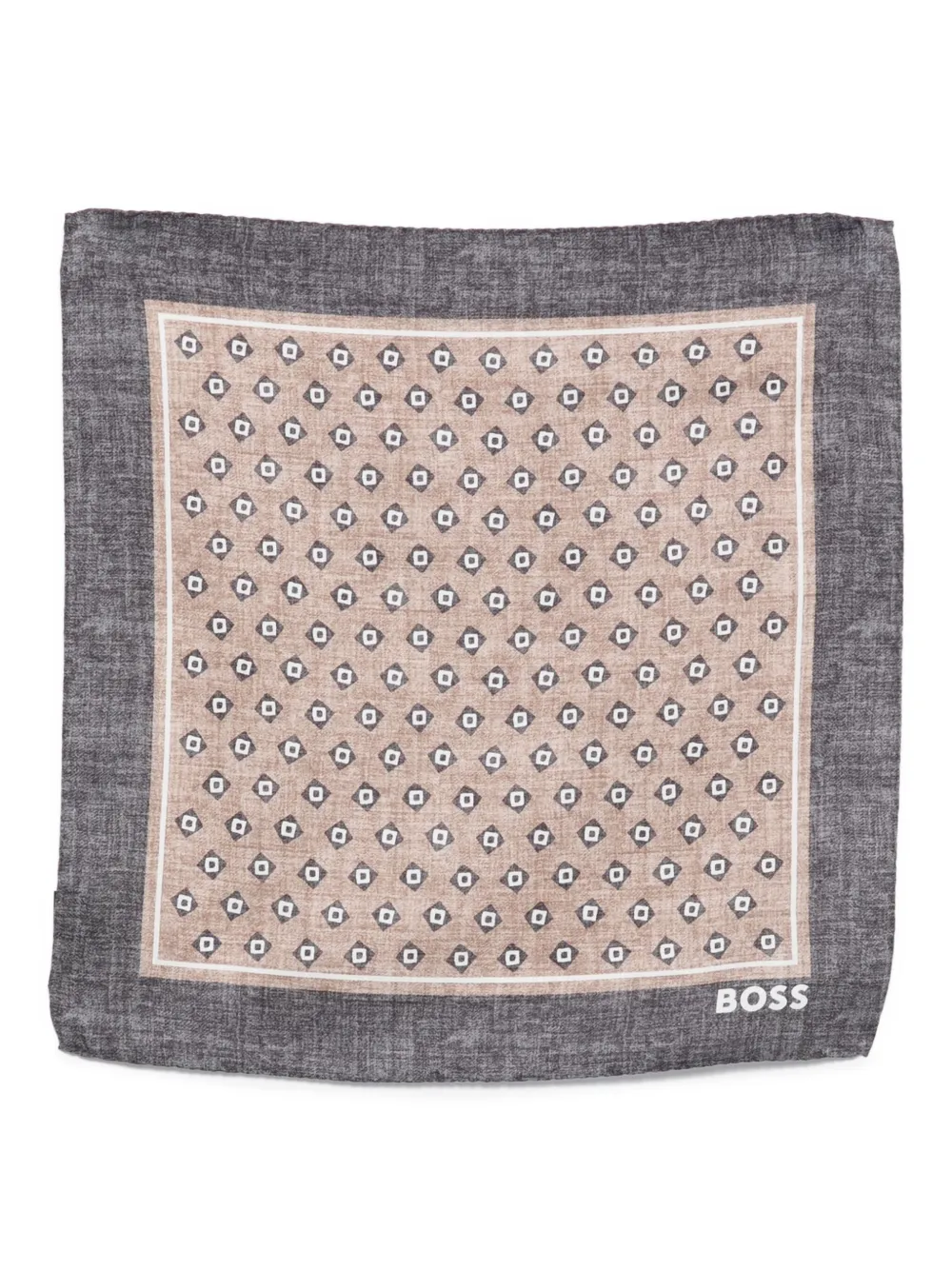 BOSS Pochet met geometrische print Blauw