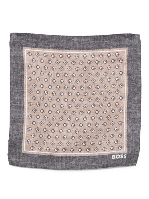 BOSS geometric-pattern pocket square