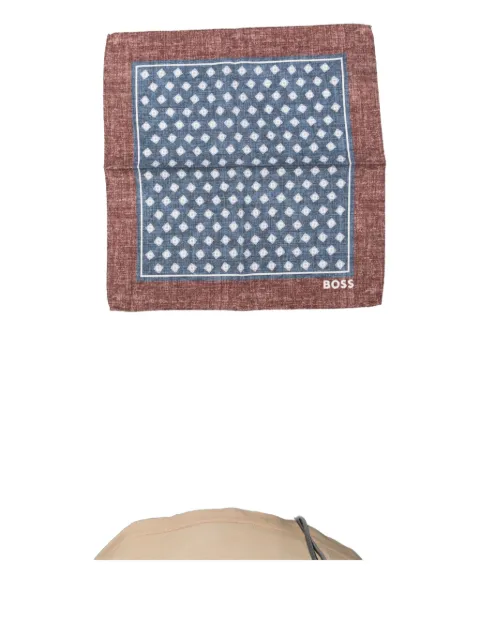 BOSS printed pocket-square scarf