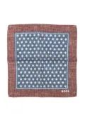 BOSS printed pocket-square scarf - Blue
