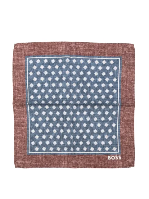 BOSS printed pocket-square scarf