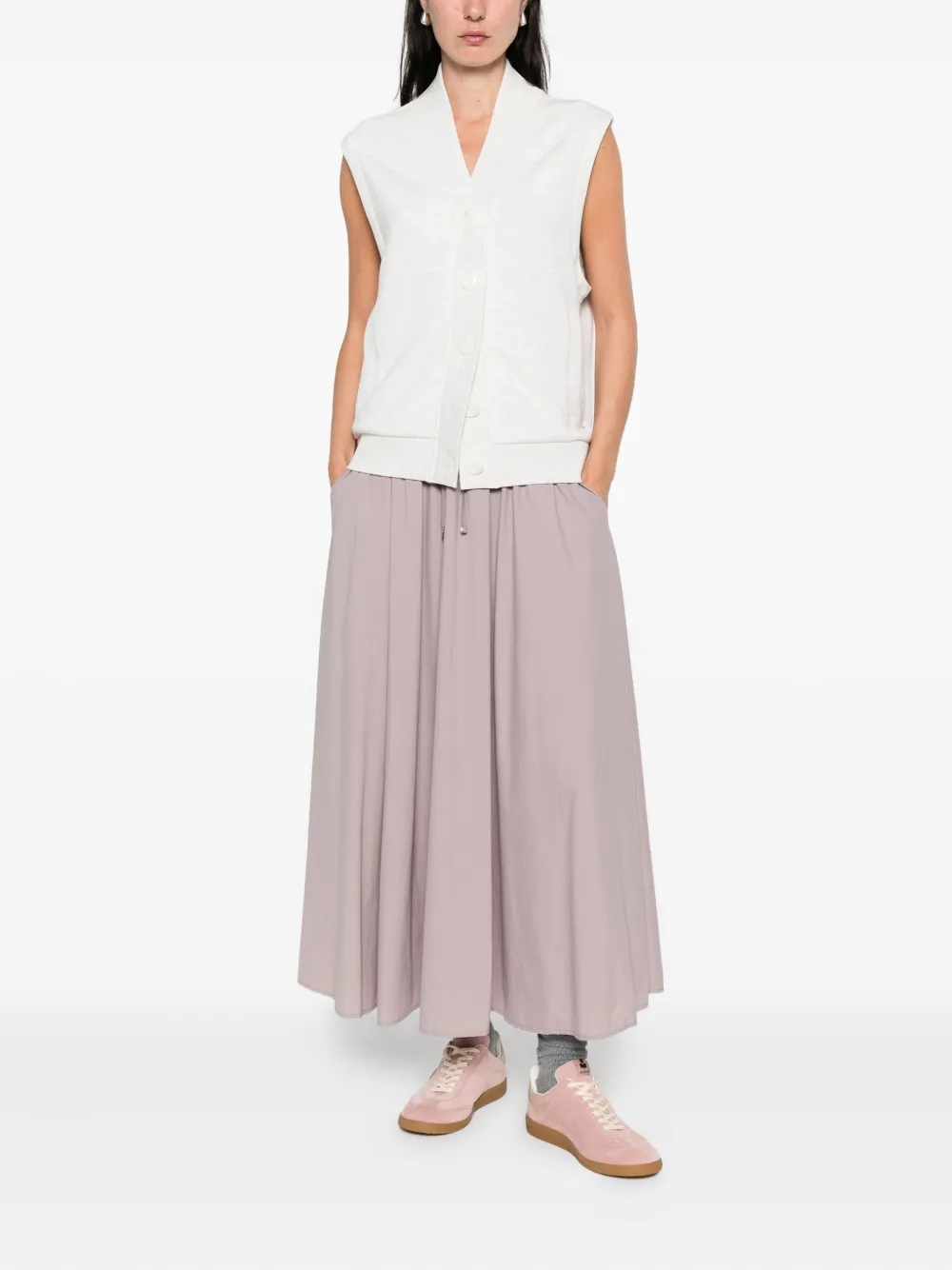 Herno Resort midi-rok met trekkoord Roze