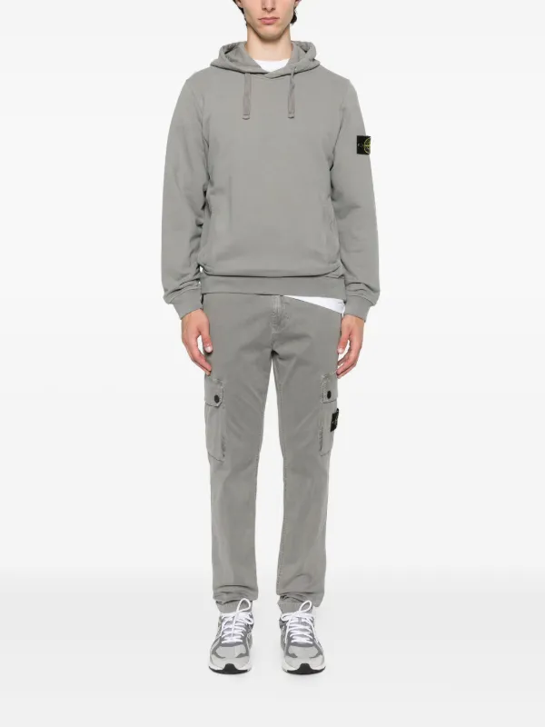 Stone Island welt-pocket Cotton Hoodie | Grey | FARFETCH
