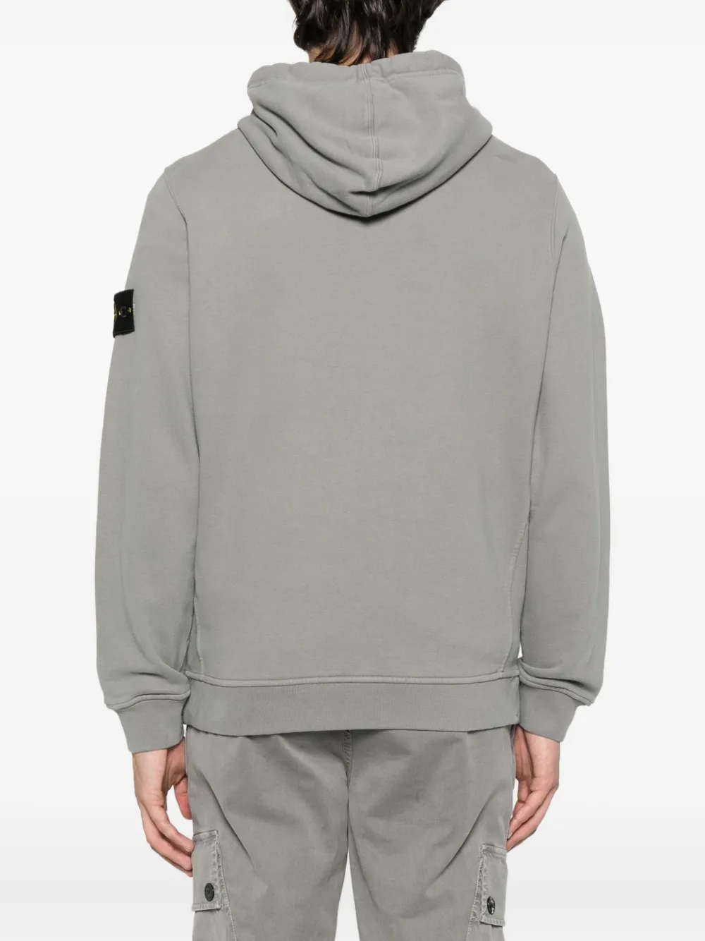 Stone Island welt-pocket cotton hoodie Grijs