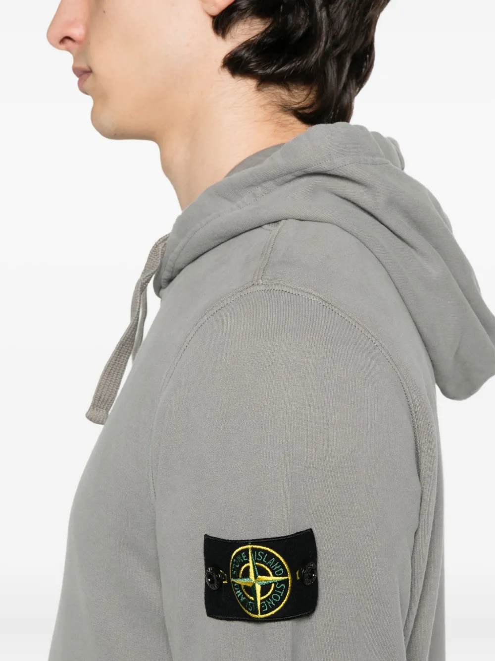Stone Island welt-pocket cotton hoodie Grijs