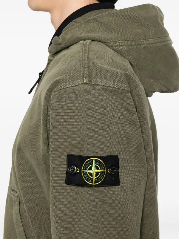 Stone Island zip-up Hoodie | Green | FARFETCH TR