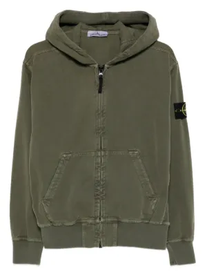 トップス STONE  Sleeve Logo Full Zip Hoodie Stone Island logo-patch zip-up Hoodie | Black | FARFETCH IN