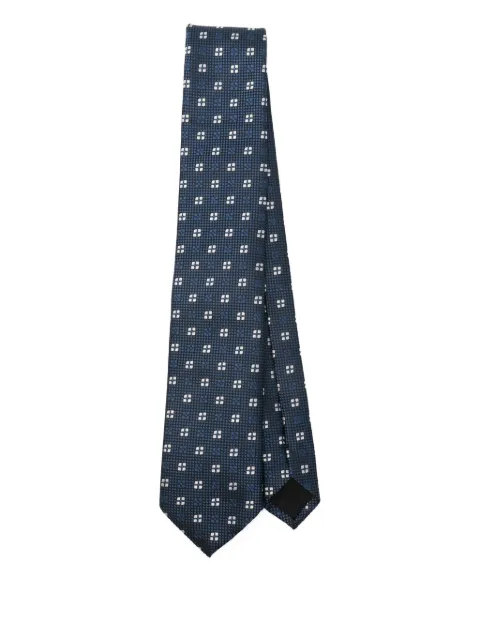 BOSS geometric-patterned silk-blend tie