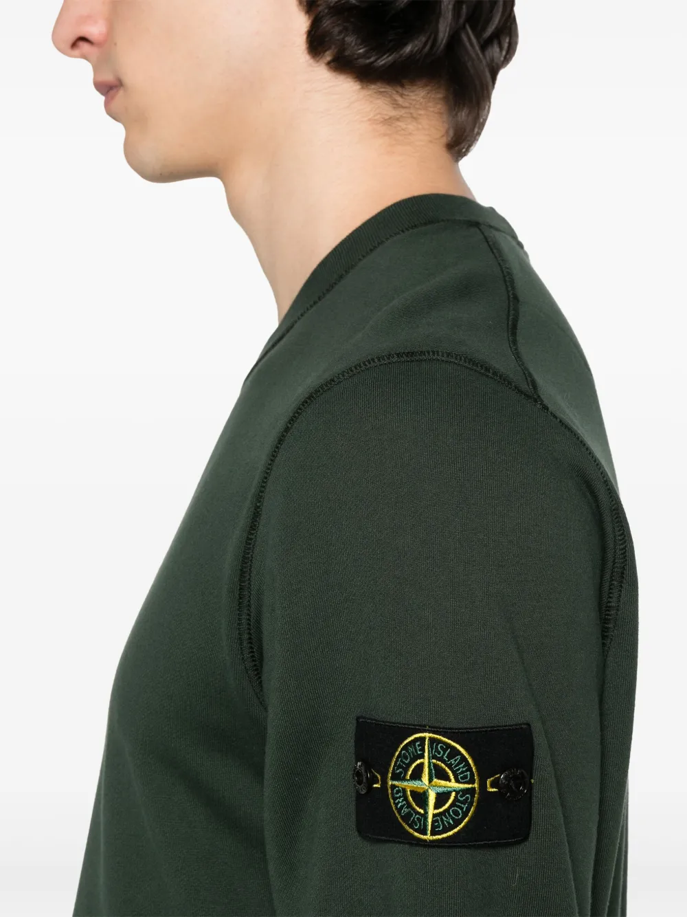 Stone Island Sweater met logopatch Groen