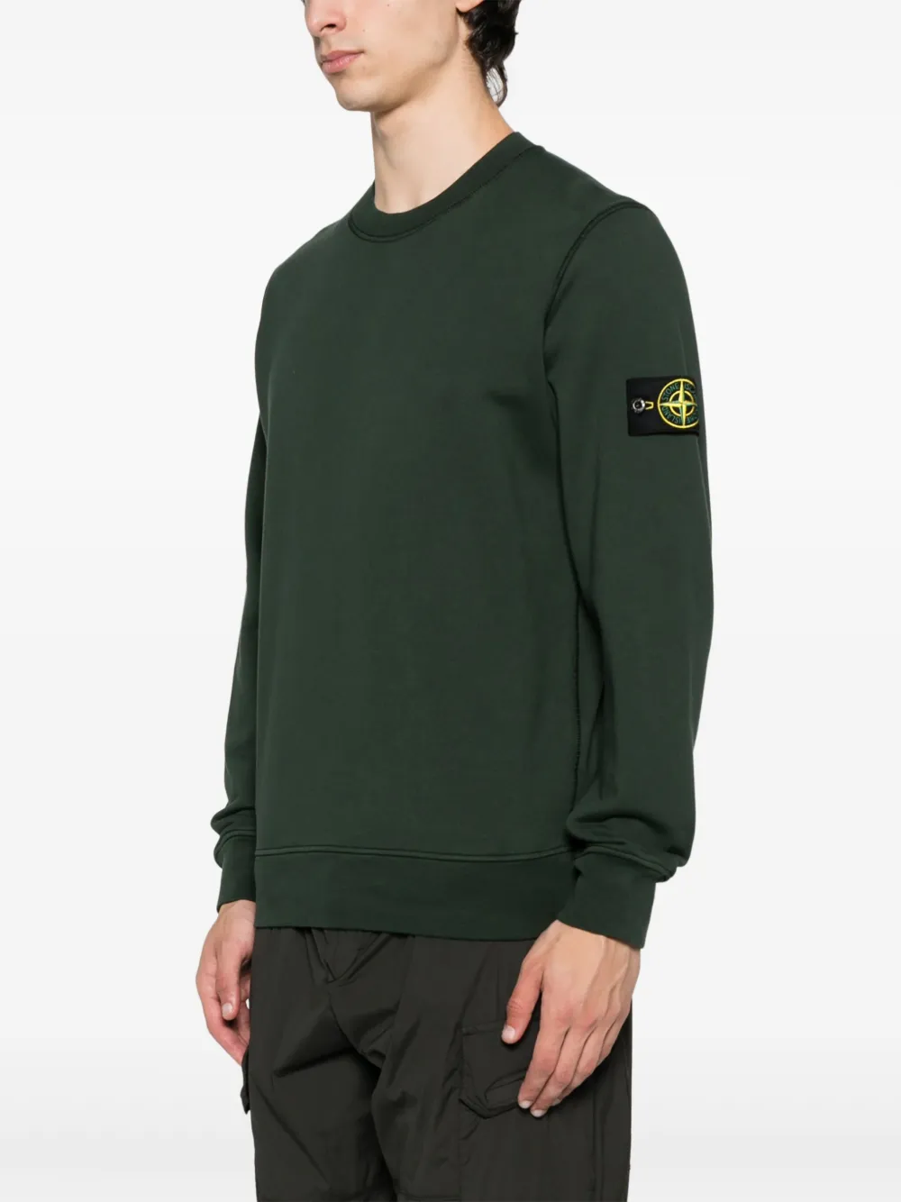 Stone Island Sweater met logopatch Groen