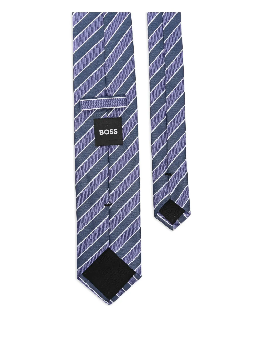 BOSS striped tie Blauw