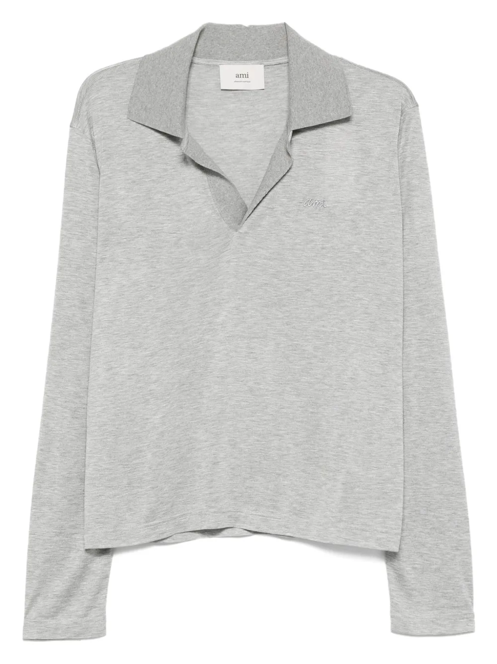 AMI Paris long-sleeve polo shirt Grijs