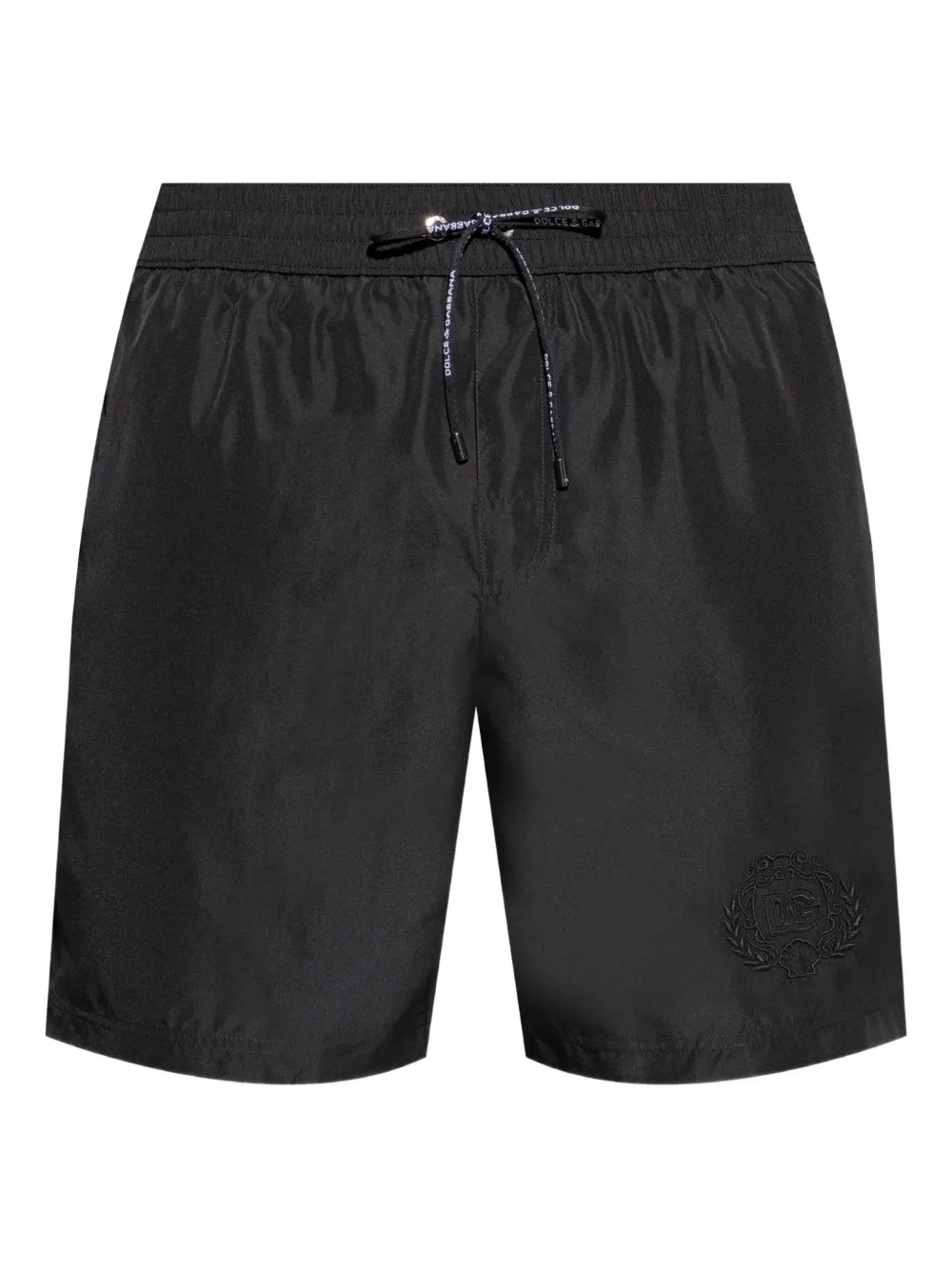 Dolce & Gabbana logo-embroidered swim shorts Zwart