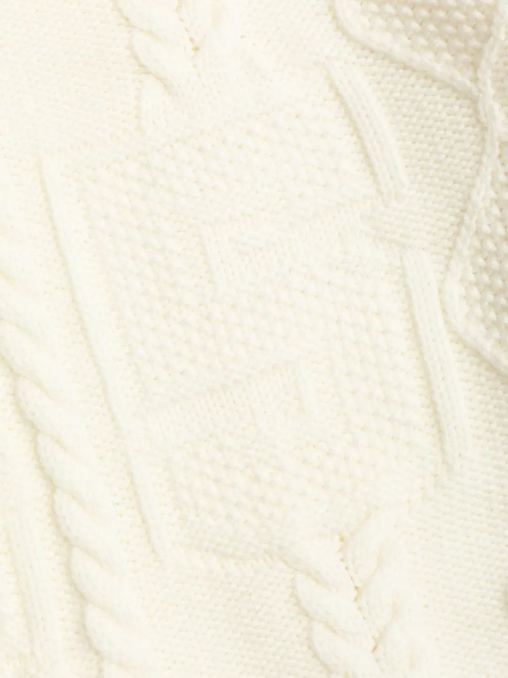 Fendi Kids Kabelgebreide trui met polokraag Beige