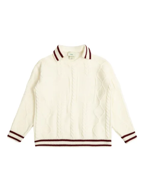 Fendi Kids cable-knit polo-neck sweater
