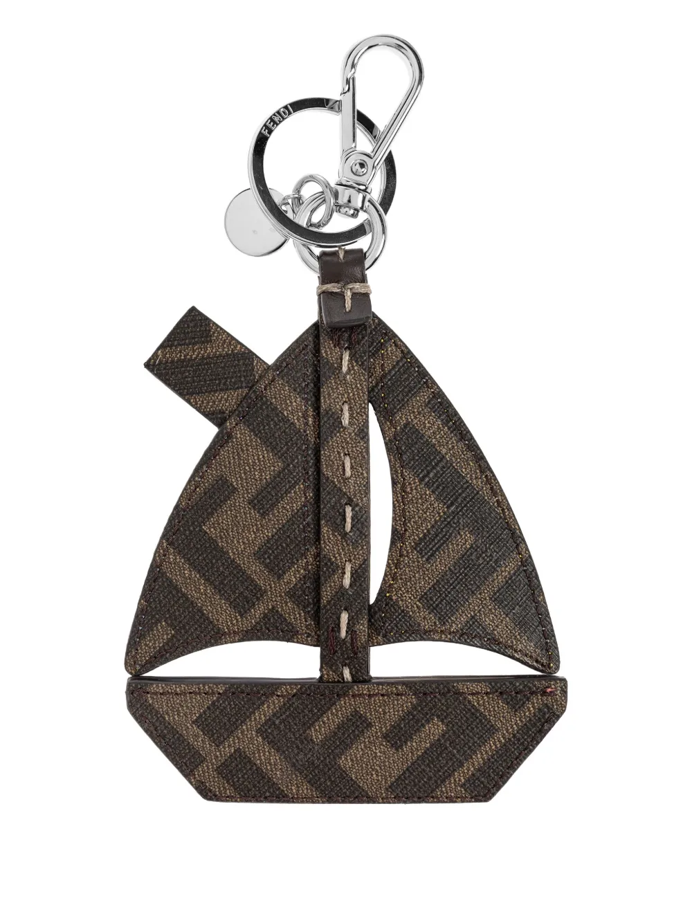 FENDI sailboat leather keyring Geel