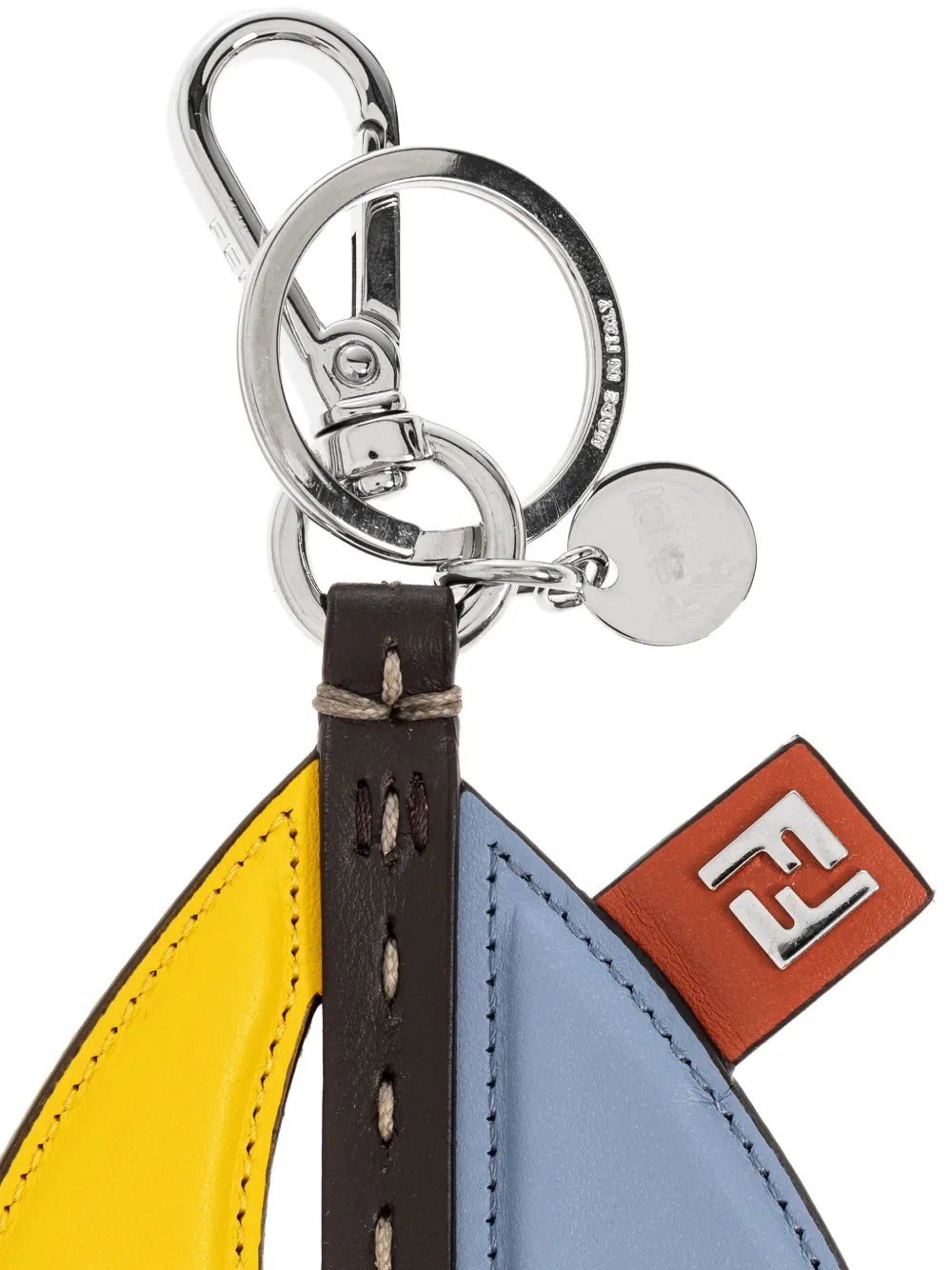 FENDI sailboat leather keyring Geel