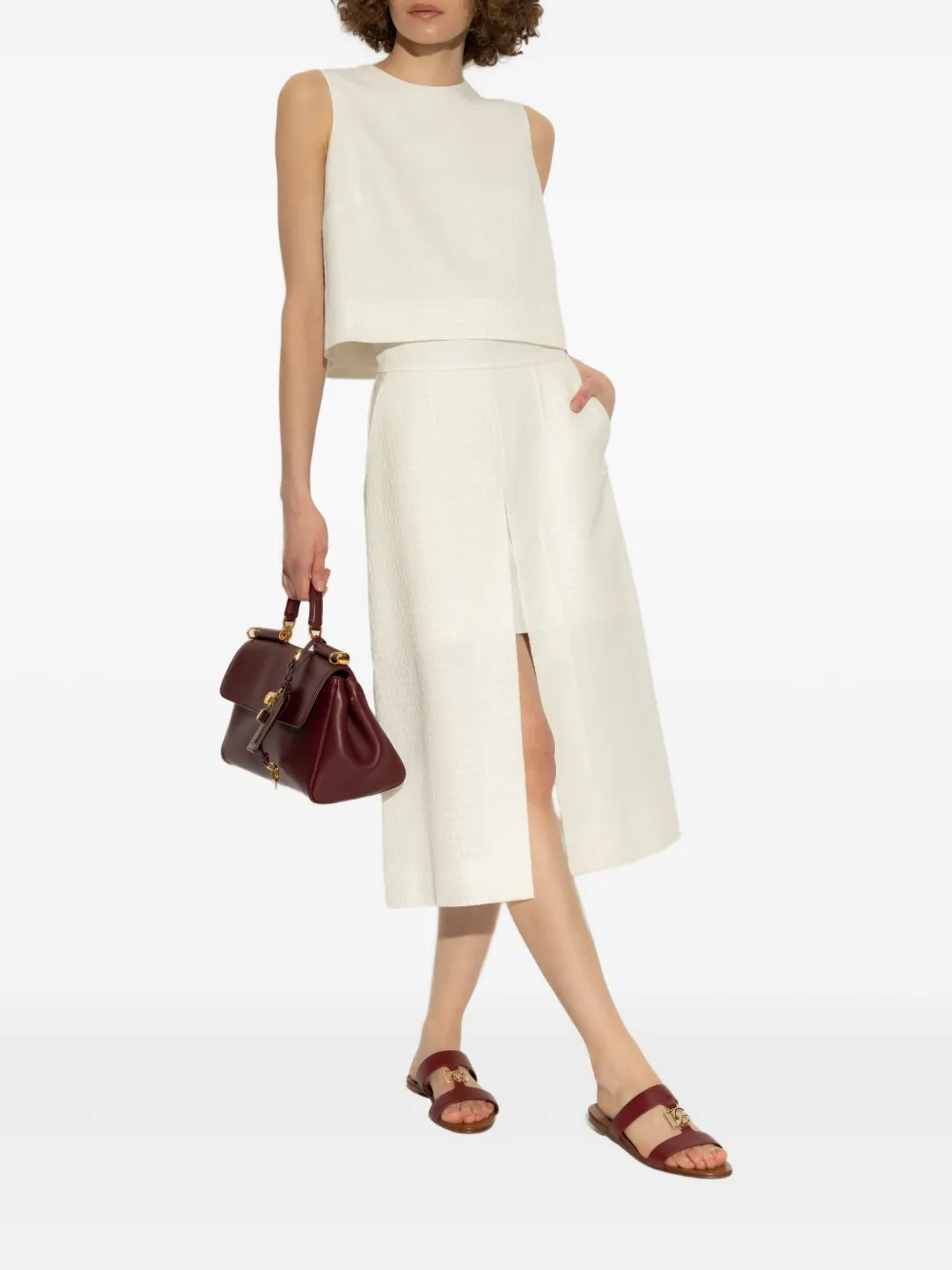 Dolce & Gabbana Rok met split aan de voorkant Wit