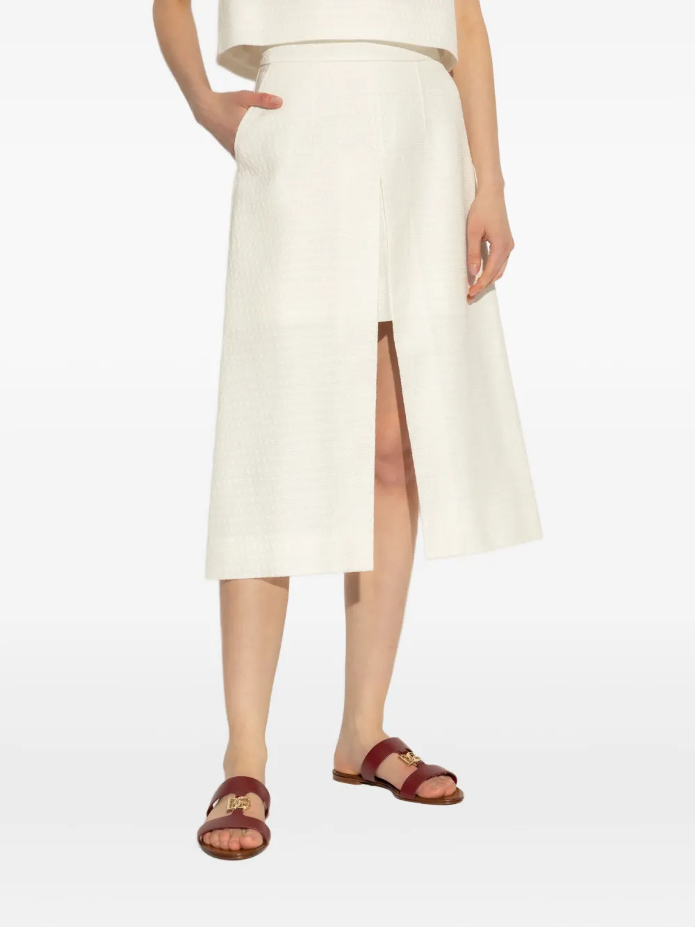 Dolce & Gabbana Rok met split aan de voorkant Wit