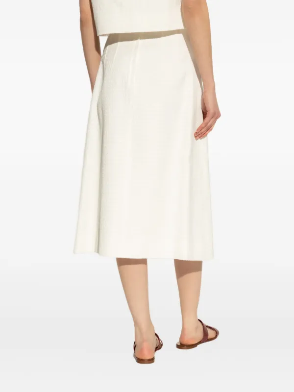 Dolce & Gabbana Textured front-split Skirt | White | FARFETCH