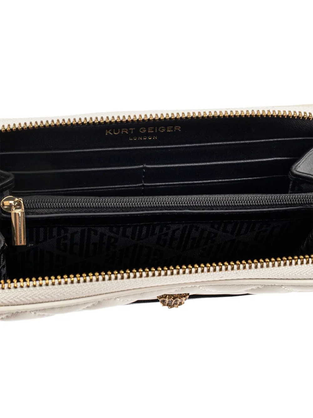Kurt Geiger London Gewatteerde portemonnee met rits Wit