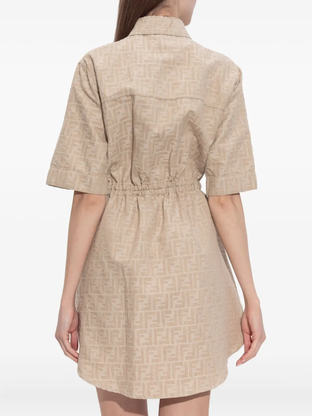 FENDI Blousejurk met monogram logo Beige