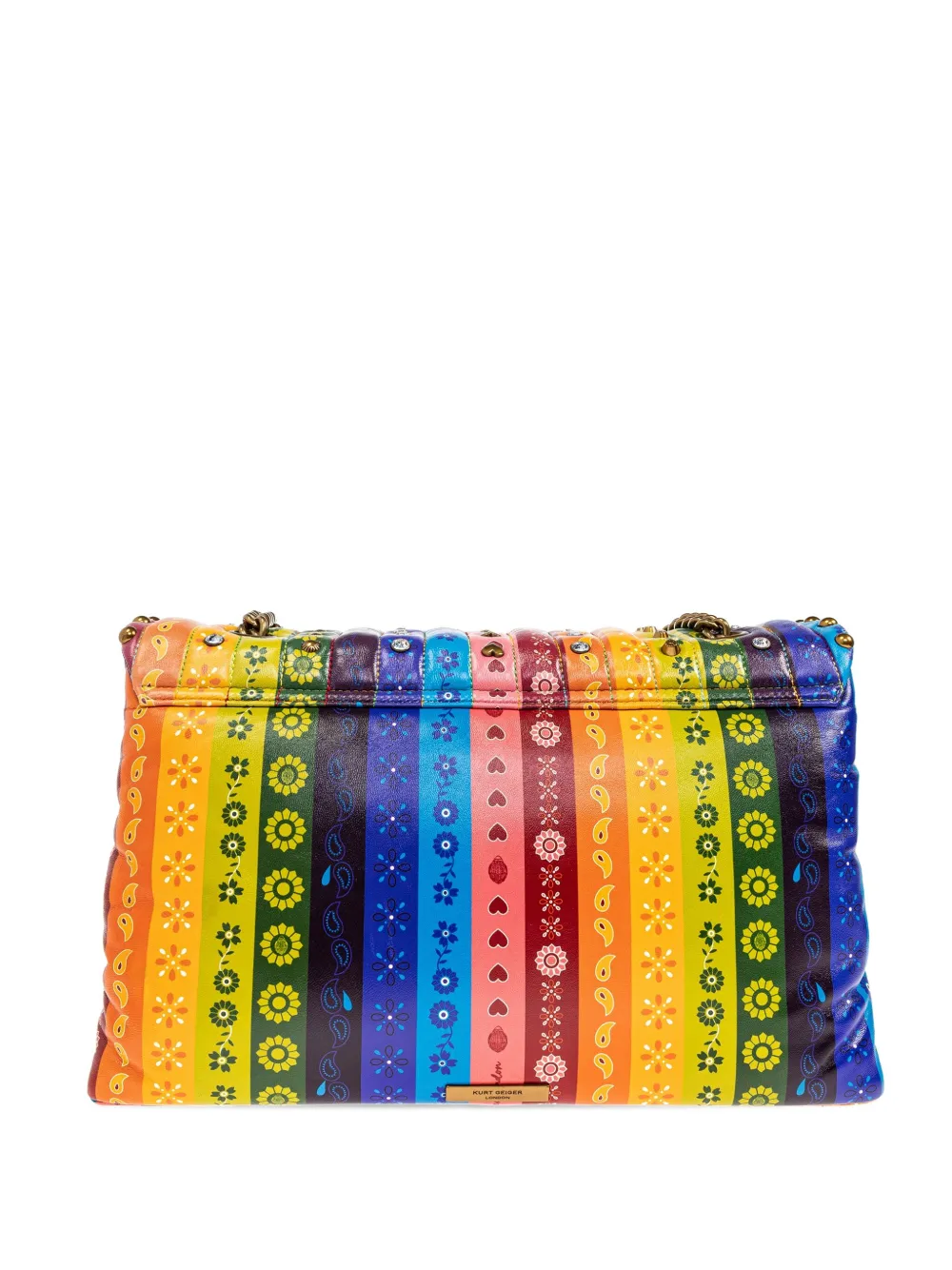 Kurt Geiger London XXL Kensington rainbow-stripe shoulder bag | Blue | Image 1