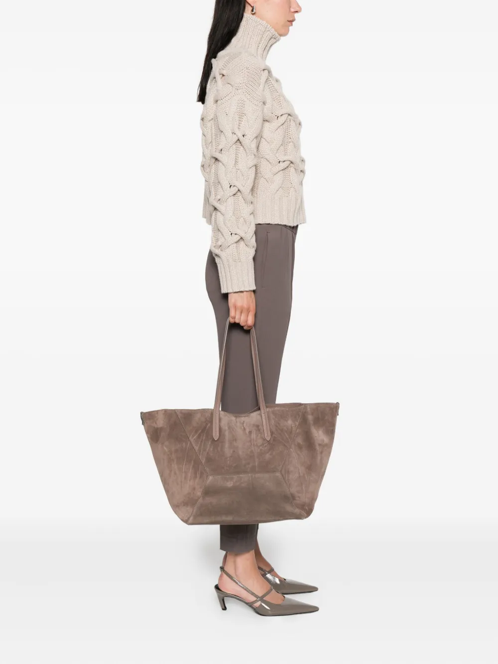 Brunello Cucinelli Suède shopper Grijs