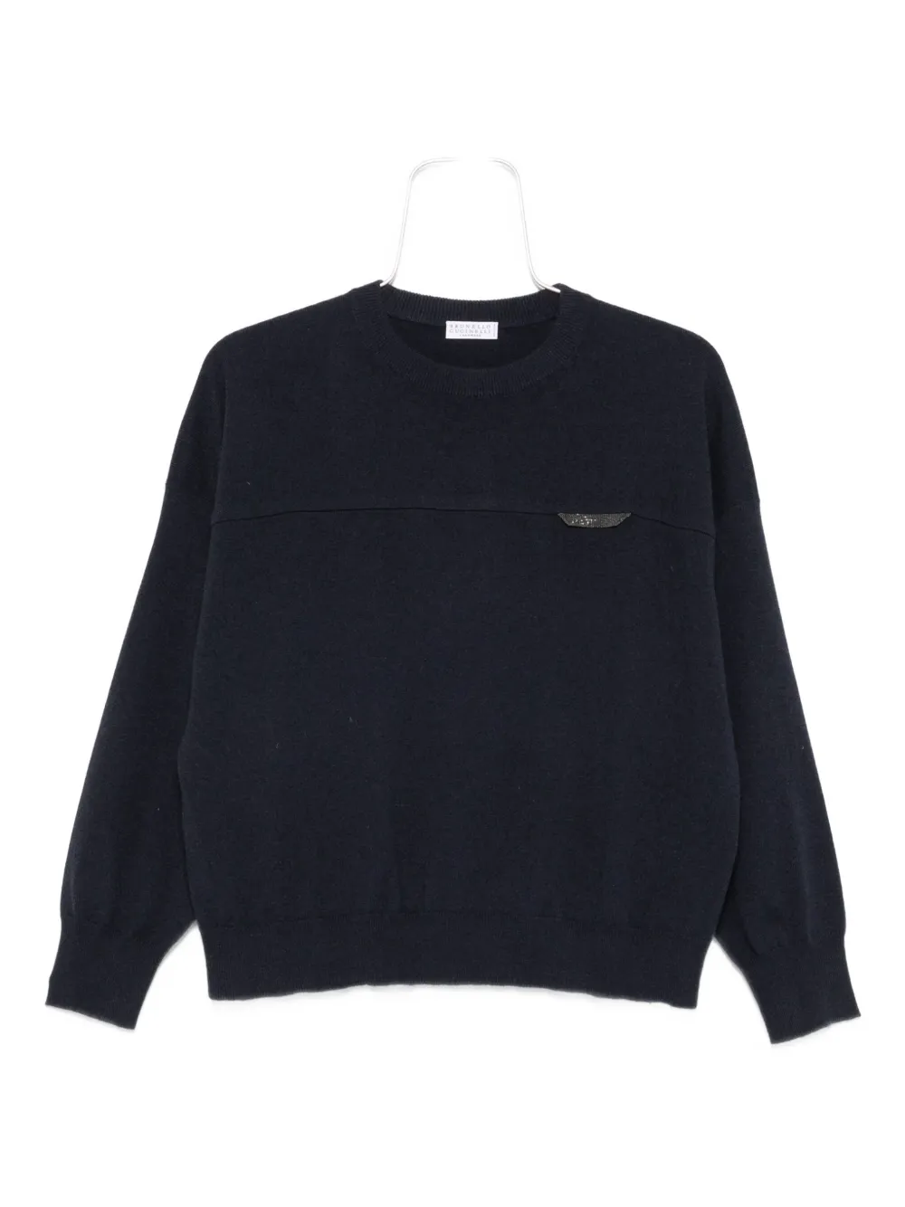 Brunello Cucinelli Trui verfraaid met ketting Blauw