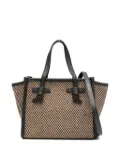 GIANNI CHIARINI Miss Marcella herringbone-pattern knot-detail tote bag - Black