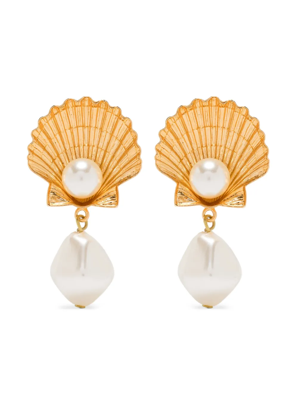 Jennifer Behr shell-pearl earrings | Gold | Image 1