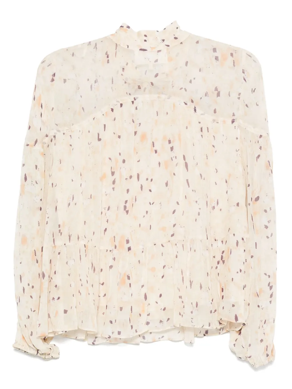 Ba&Sh Kamala blouse met strikdetail en print - Beige