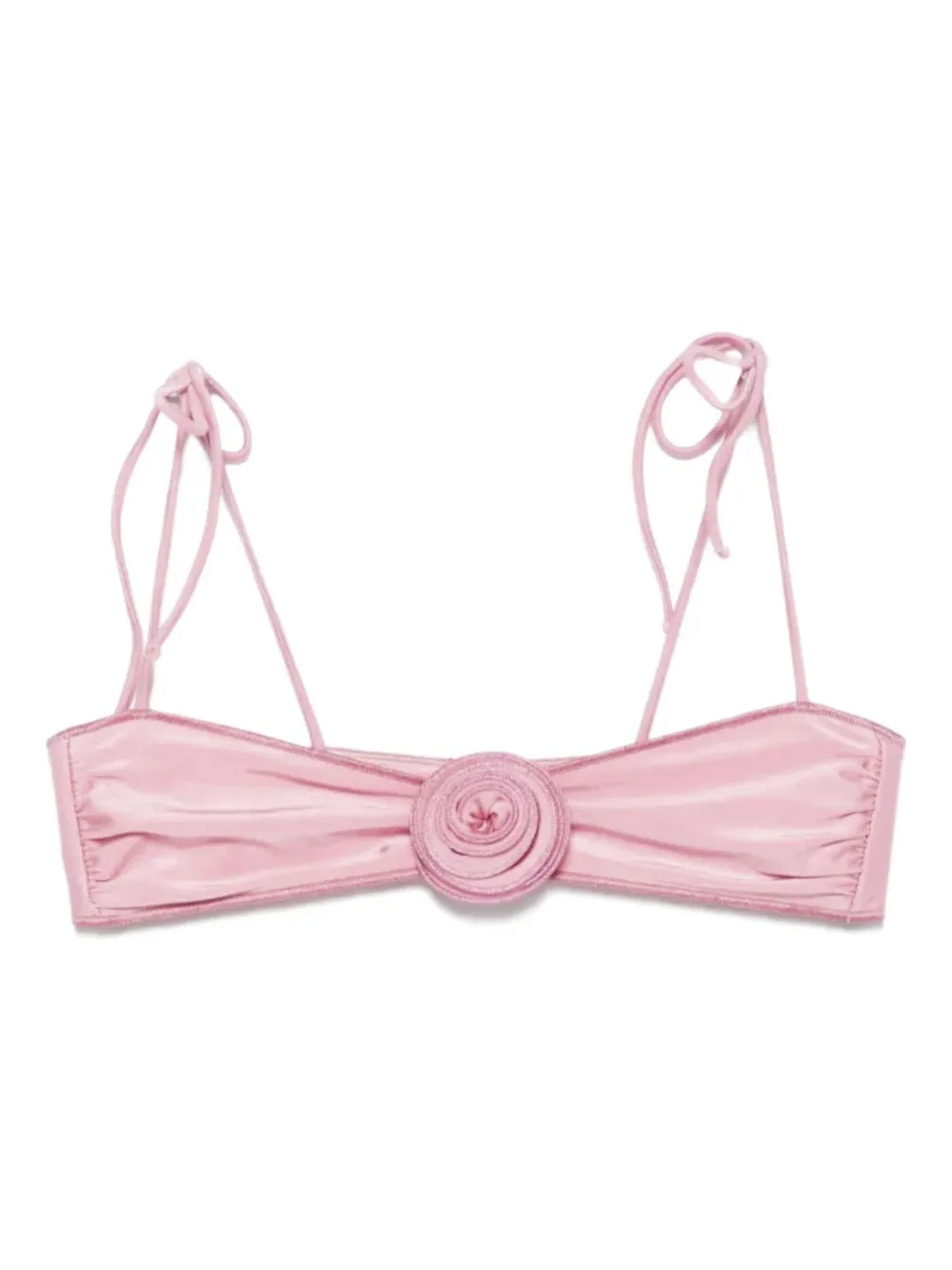 La Reveche flower-embellishment bikini top - ピンク La Reveche flower-embellishment bikini top - ピンク