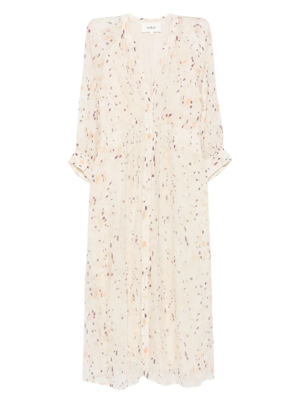 Ba&Sh Karla button-front printed dress | Neutrals | Image 1