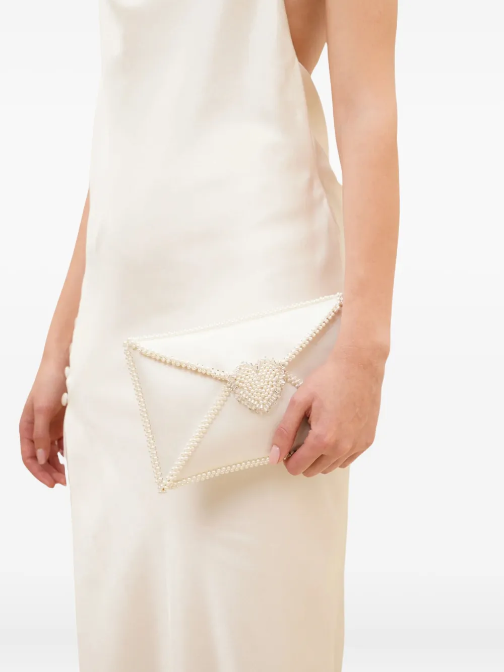 Vanina Love Letter pearl-embellished heart clutch | Image 2