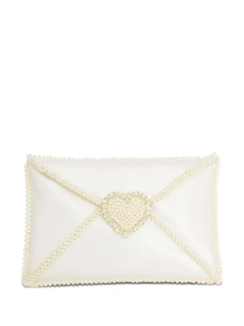 Vanina Love Letter pearl-embellished heart clutch