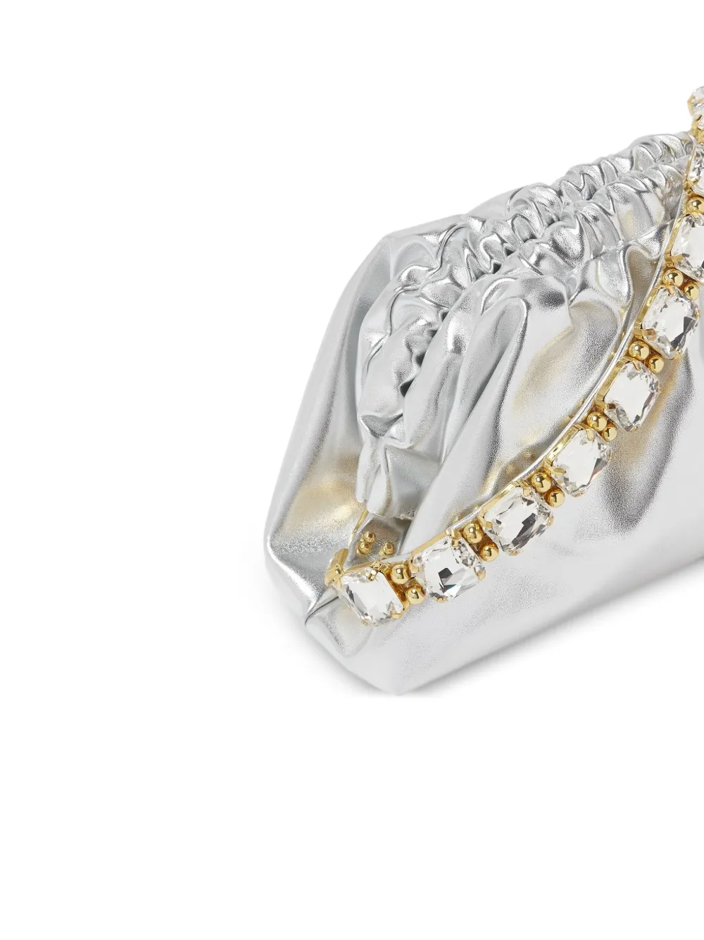 Vanina Romeo clutch verfraaid met kristallen Zilver