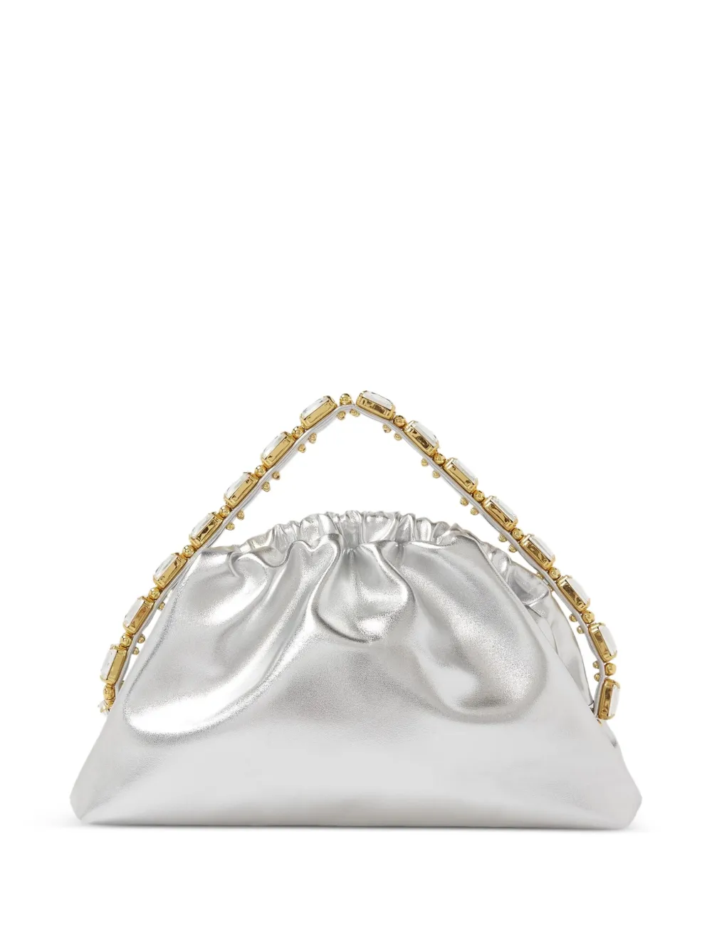 Vanina Romeo clutch verfraaid met kristallen Zilver