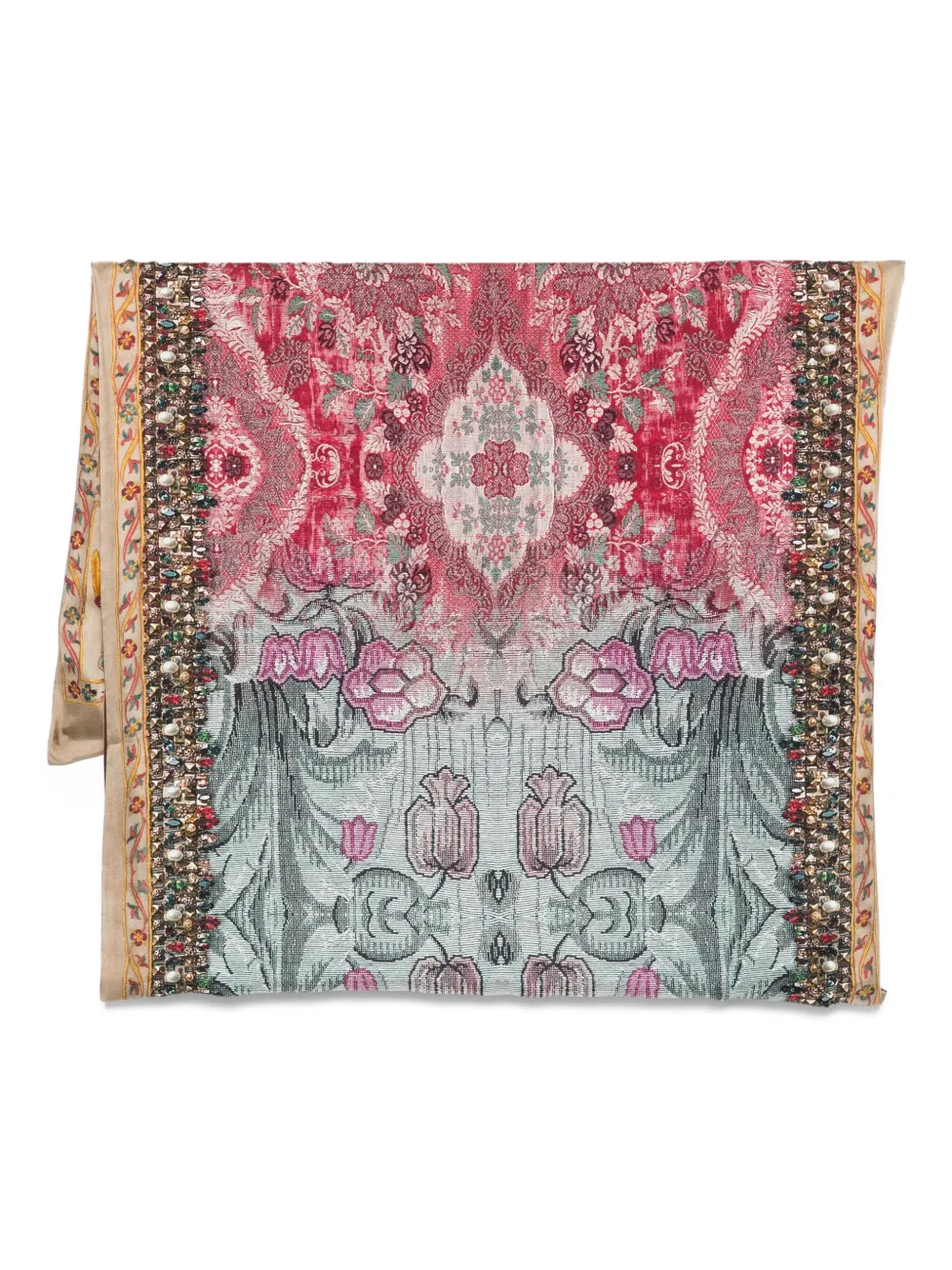 Pierre-Louis Mascia patterned shawl scarf Blauw