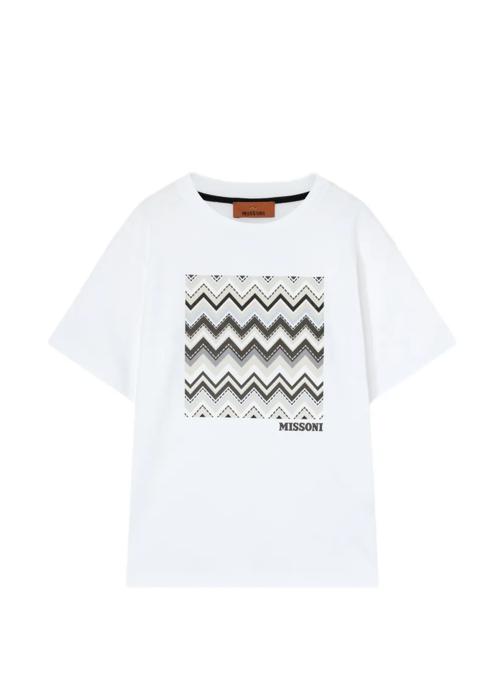 Missoni Kids zig-zag trim T-shirt - Bianco