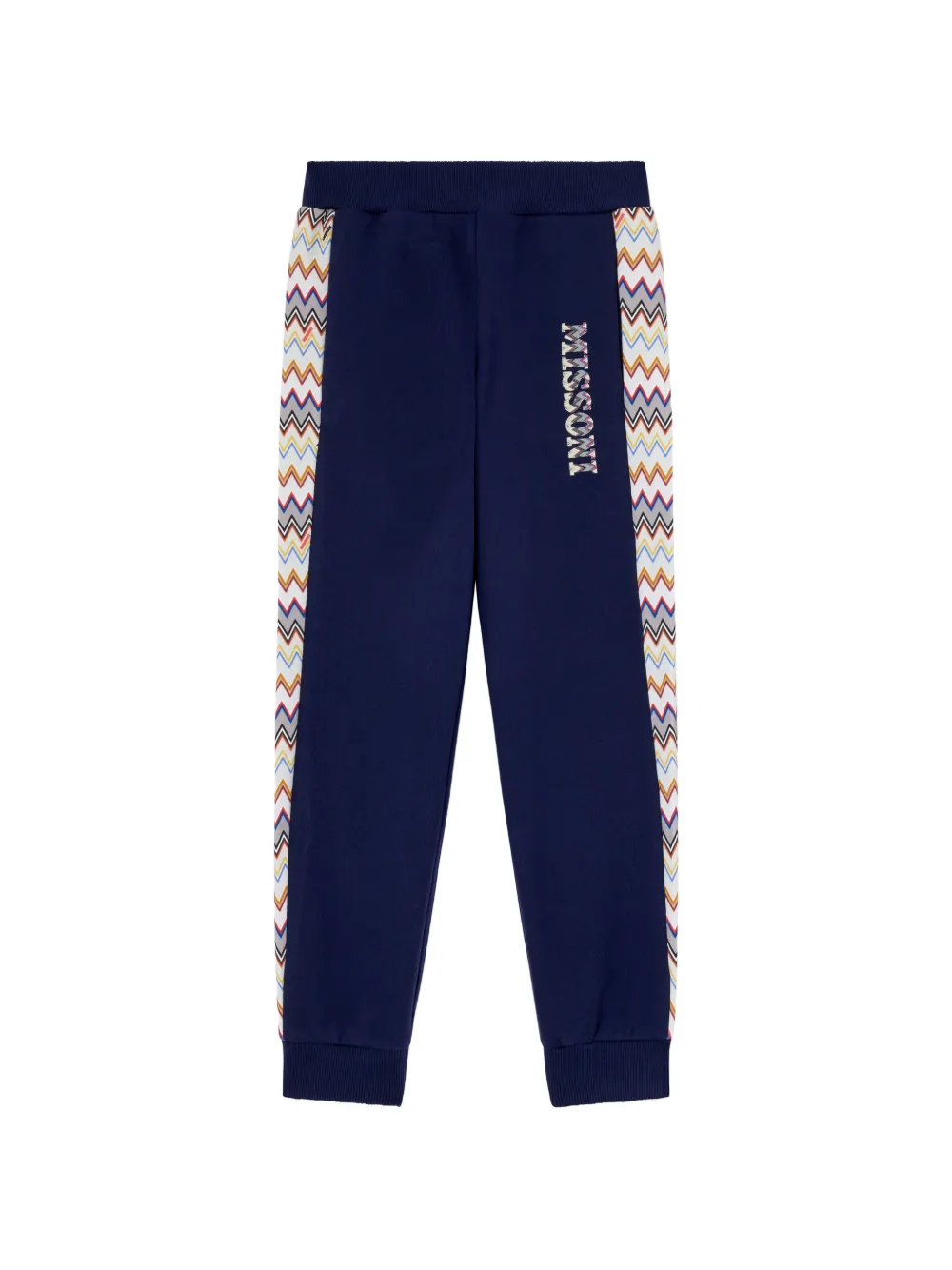 Missoni Kids zigzag-pattern track pants - Blu