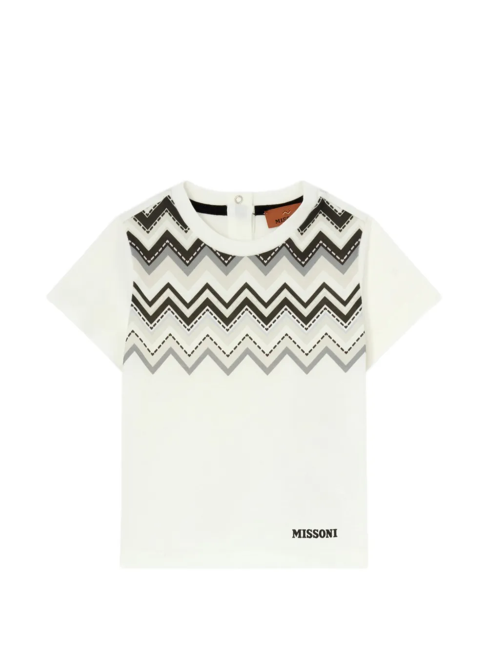 Missoni Kids zig-zag print T-shirt - Bianco