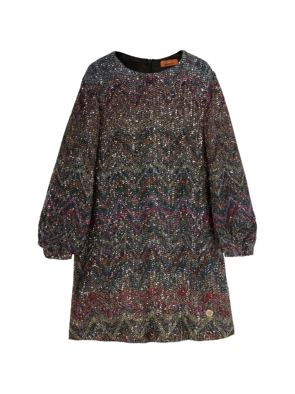 Missoni Kids chevron long-sleeve dress - Nero