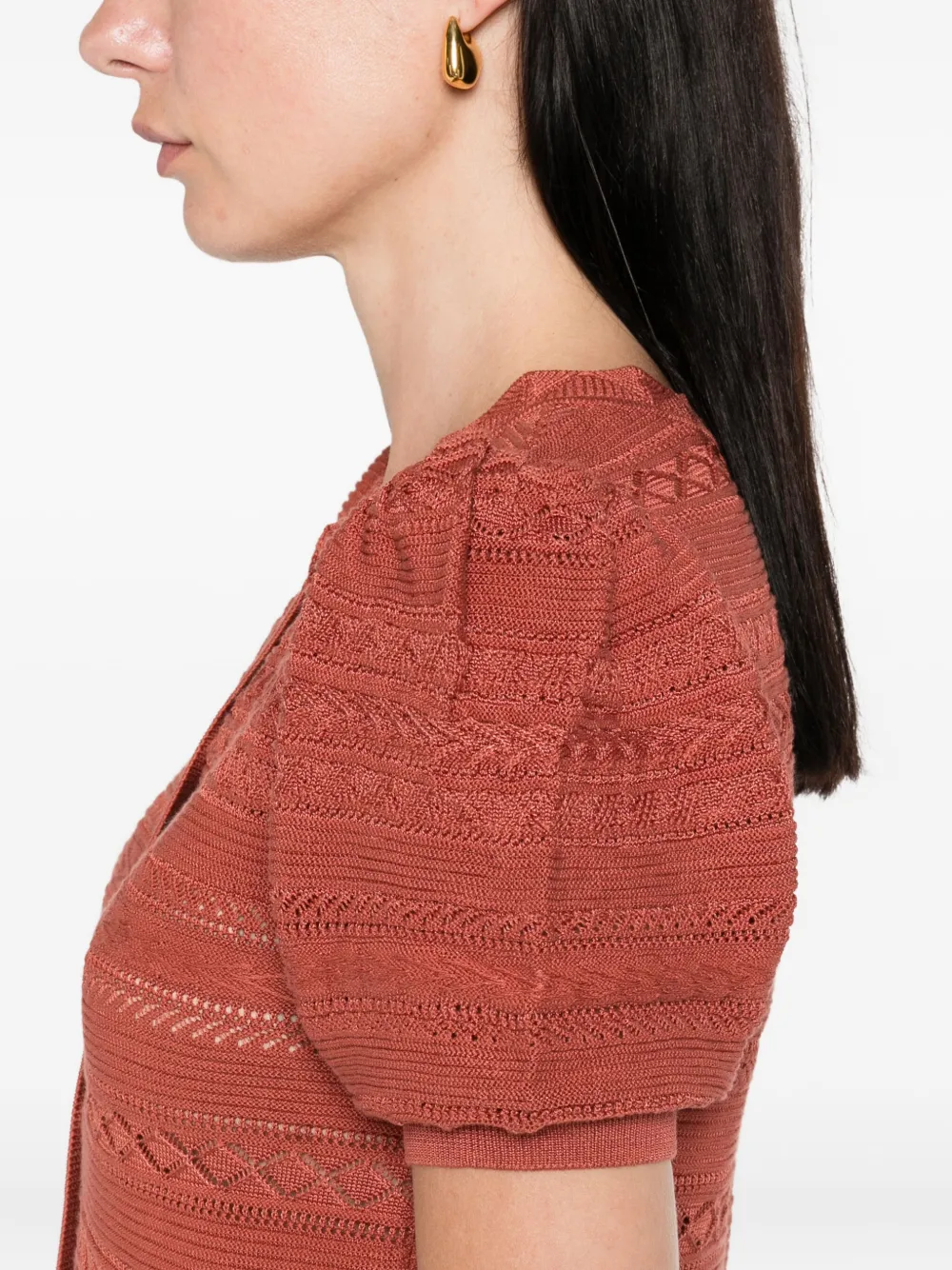 Ba&Sh Vinat vest met pofmouwen Bruin