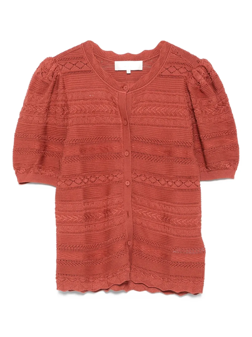 Ba&Sh Vinat puff-sleeve cardigan | Brown | Image 1