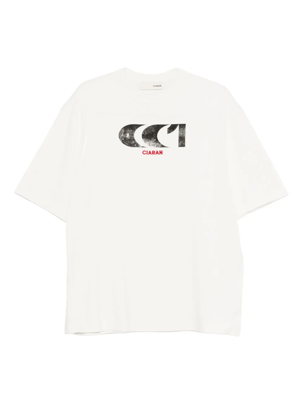 CIARAN Katoenen T-shirt met logoprint Wit