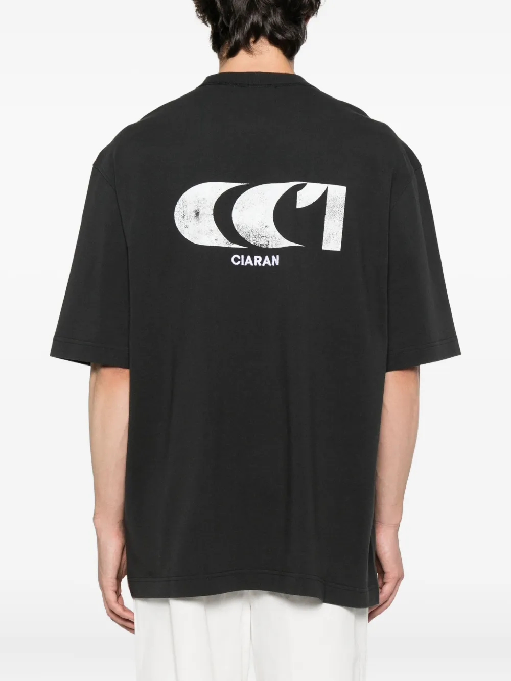CIARAN T-shirt met geborduurd logo Zwart