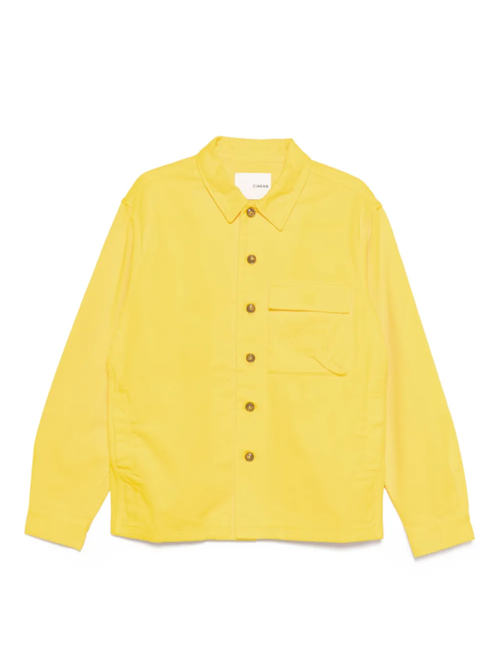 CIARAN button-fastening chest-pocket shirt | Yellow | Image 1