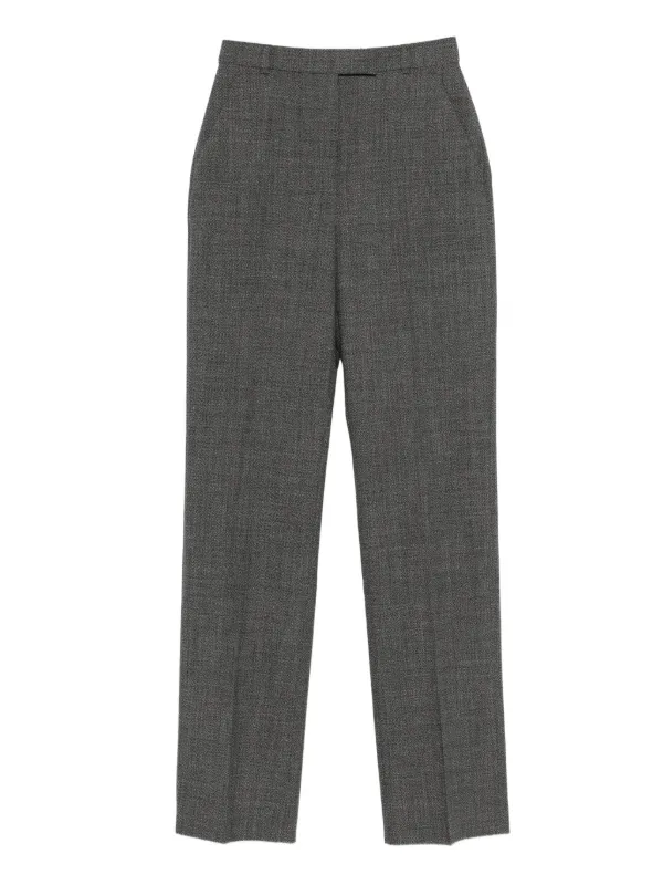 Alexander McQueen Wool Straight Trousers in Grey